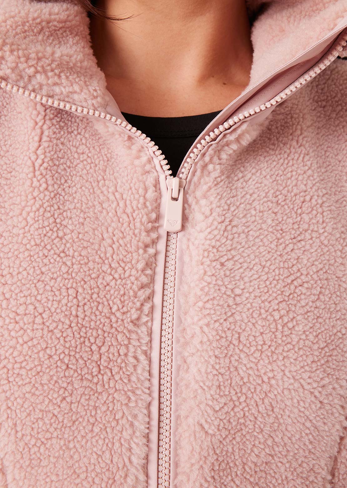 Roxy Women's Rita Half Zip Sherpa Anorak Jacket Adobe Rose