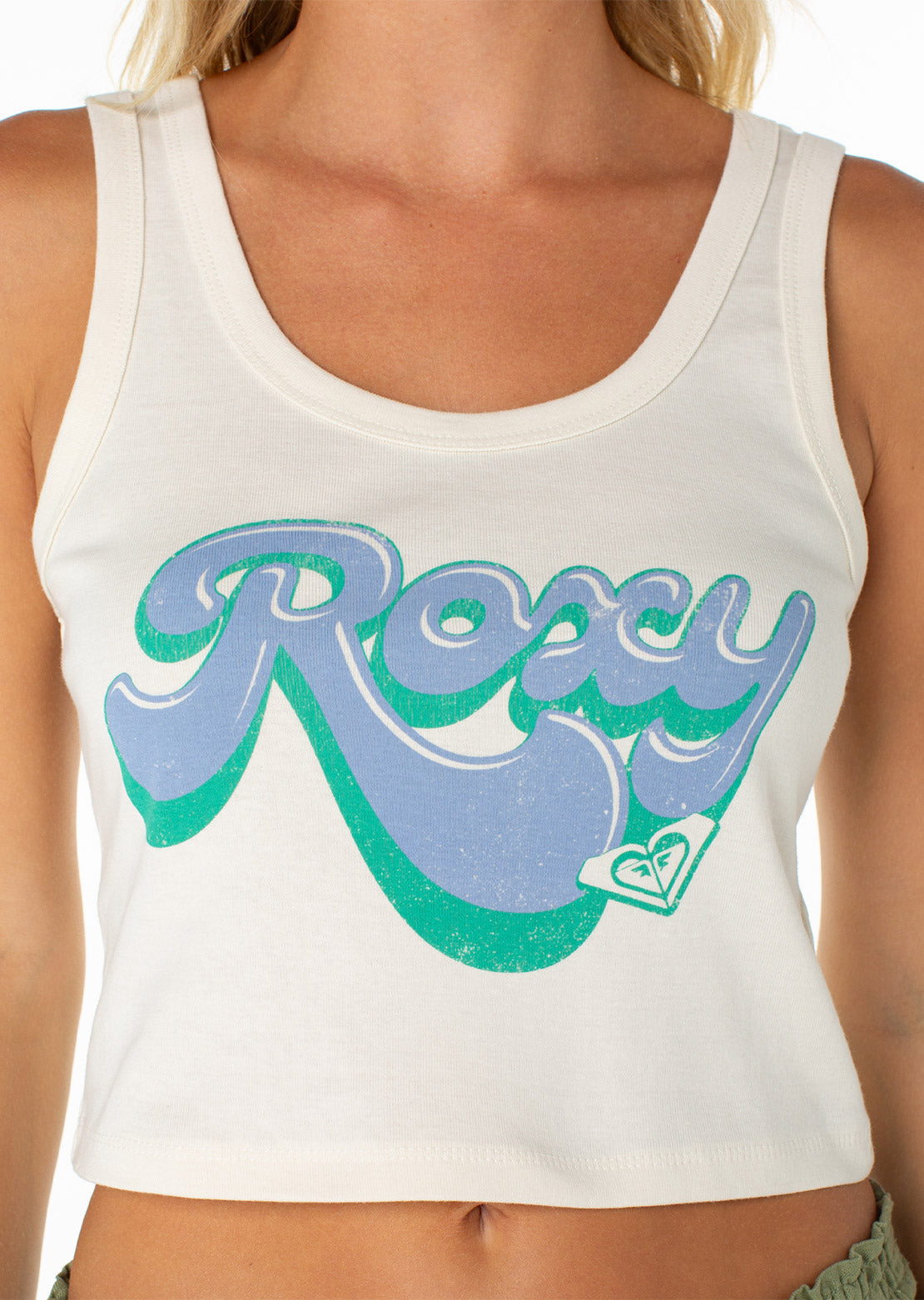 Roxy Women's Scoop Baby Rib Tank Top Dew Groovy