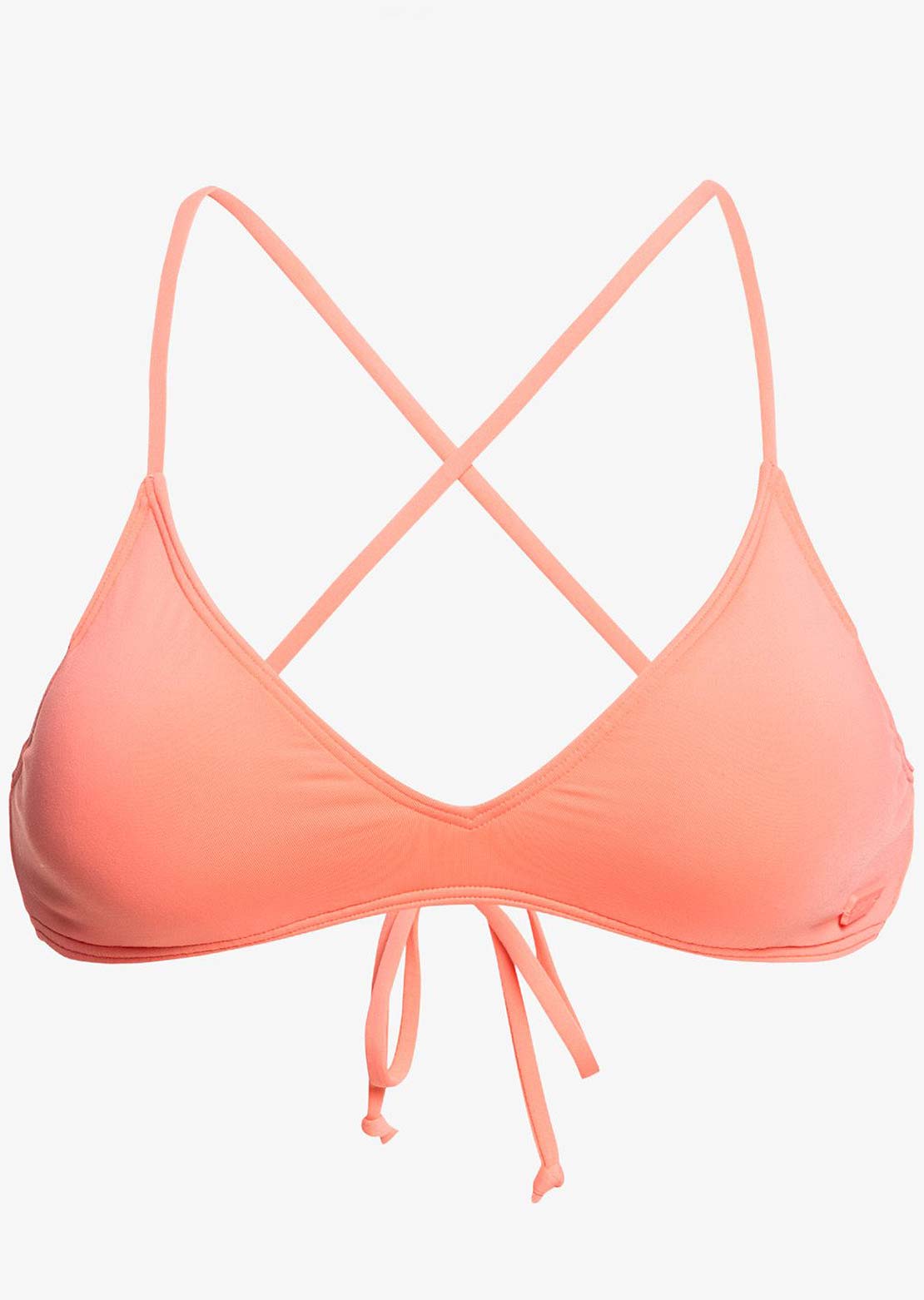 Roxy Women&#39;s SD Beach Classics Ba Athl Triangle Bikini Top Fusion Coral