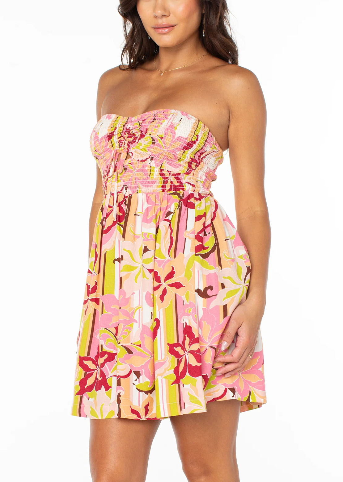 Roxy Women's Spring Fling Mini Dress Strawberry Pink Bohemian