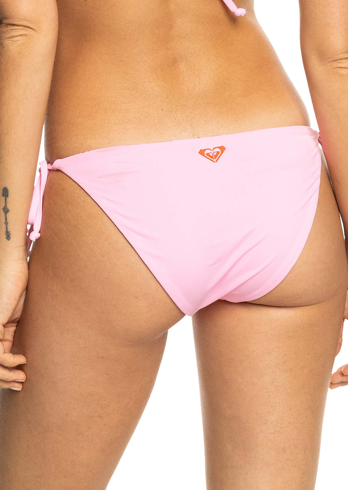 Roxy Women&#39;s Surf Kind Kate Tie Side Bikini Bottom Pink Frosting My Kin