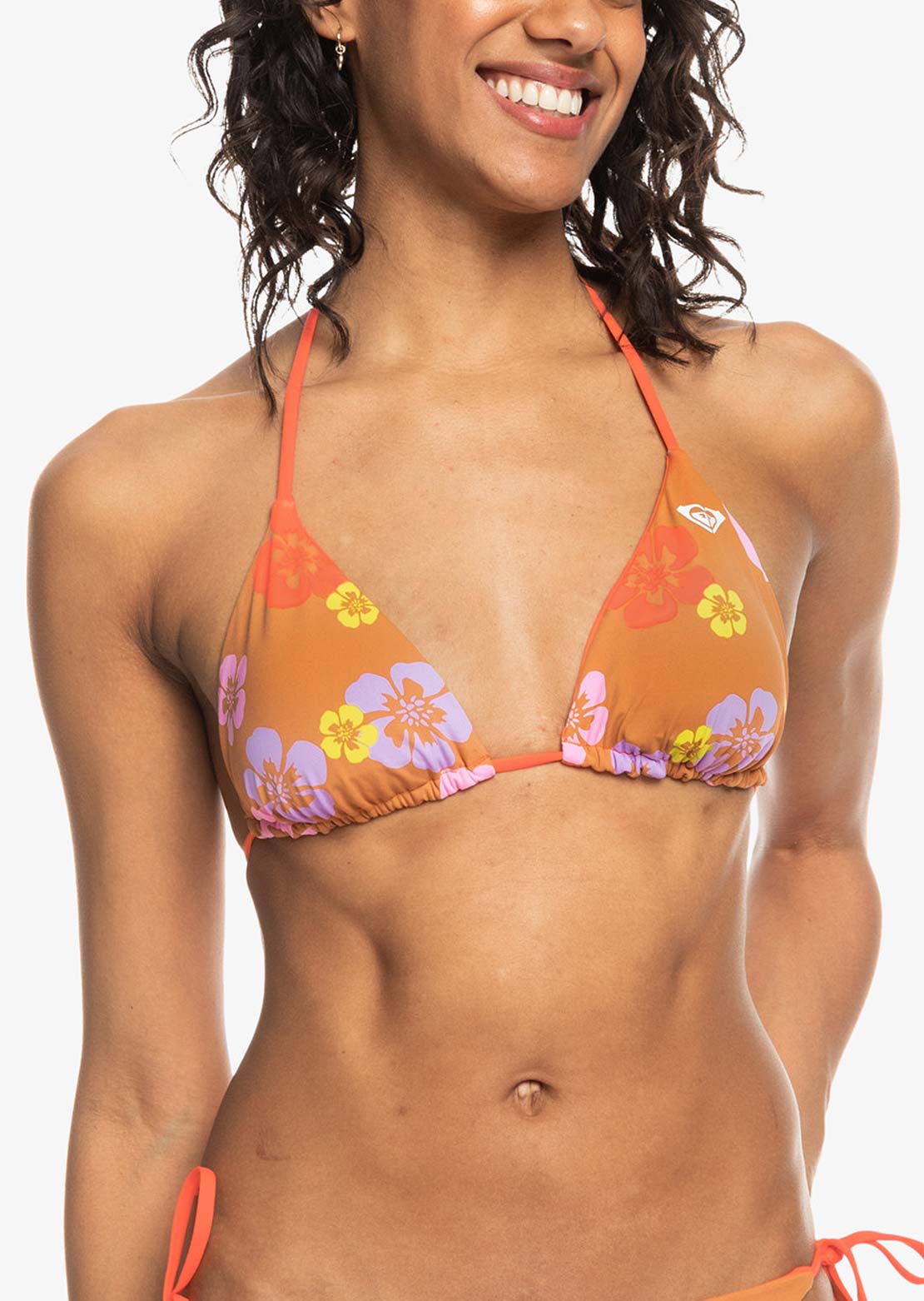 Roxy Women&#39;s Surf Kind Kate Triangle Bikini Top Pink Frosting My Kin