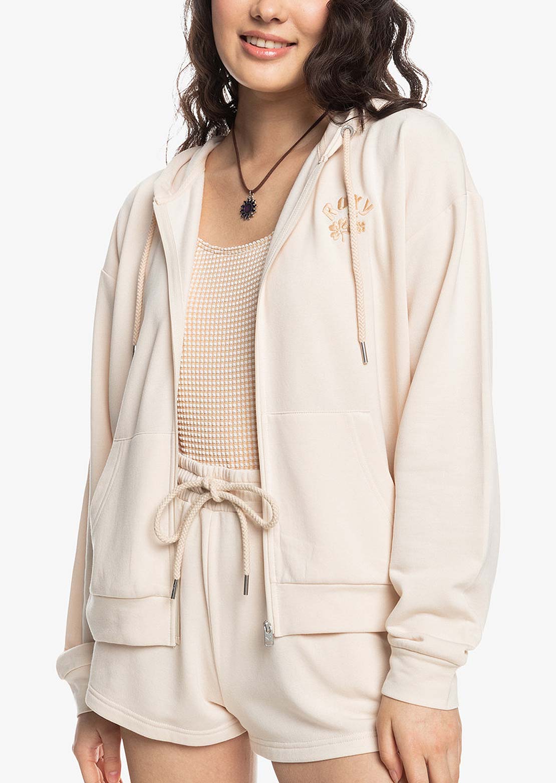 Roxy Women's Surfing By Daylight Full Zip Jacket Tapioca