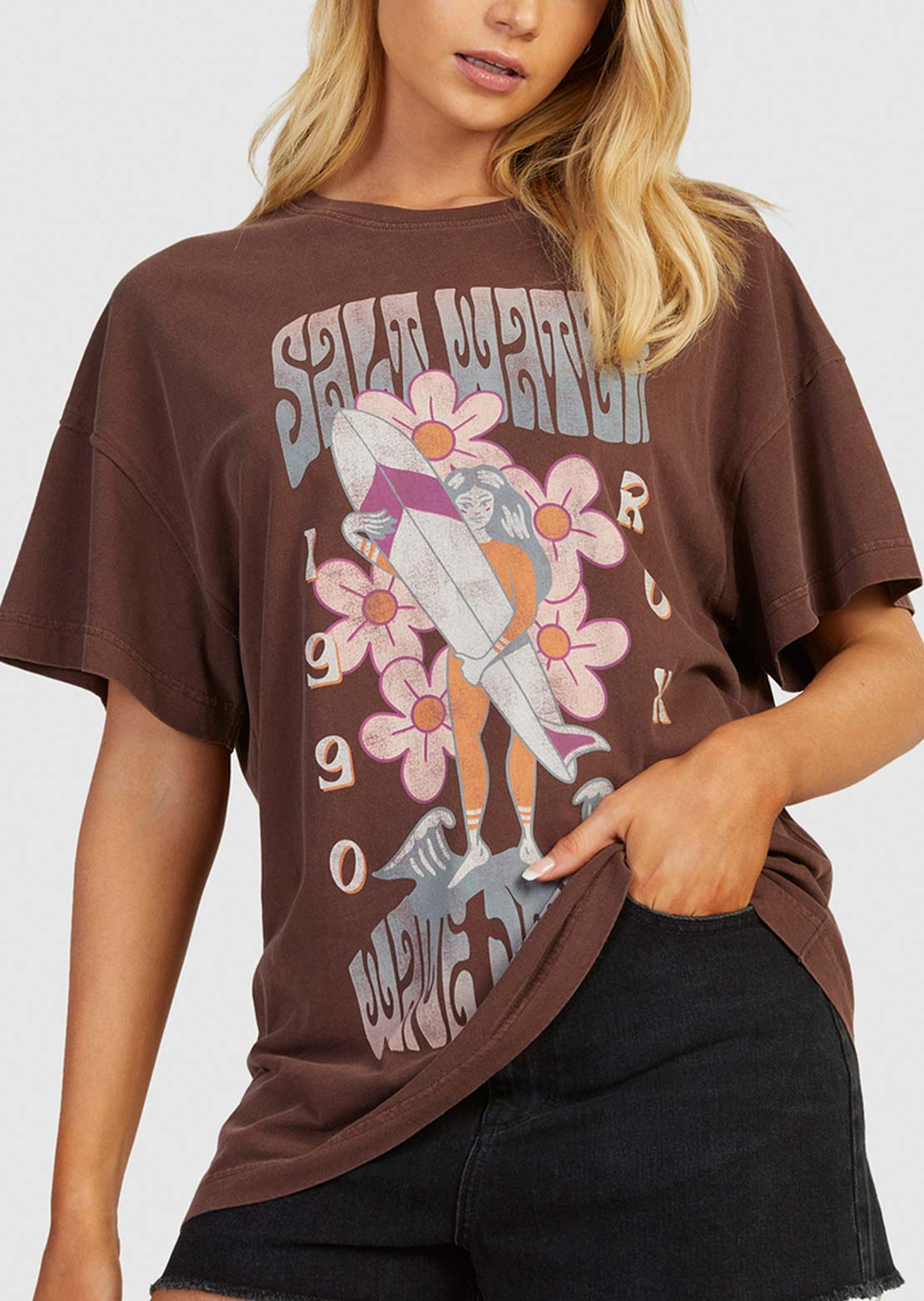 Roxy Women&#39;s Sweet Janis T-Shirt Chocolate