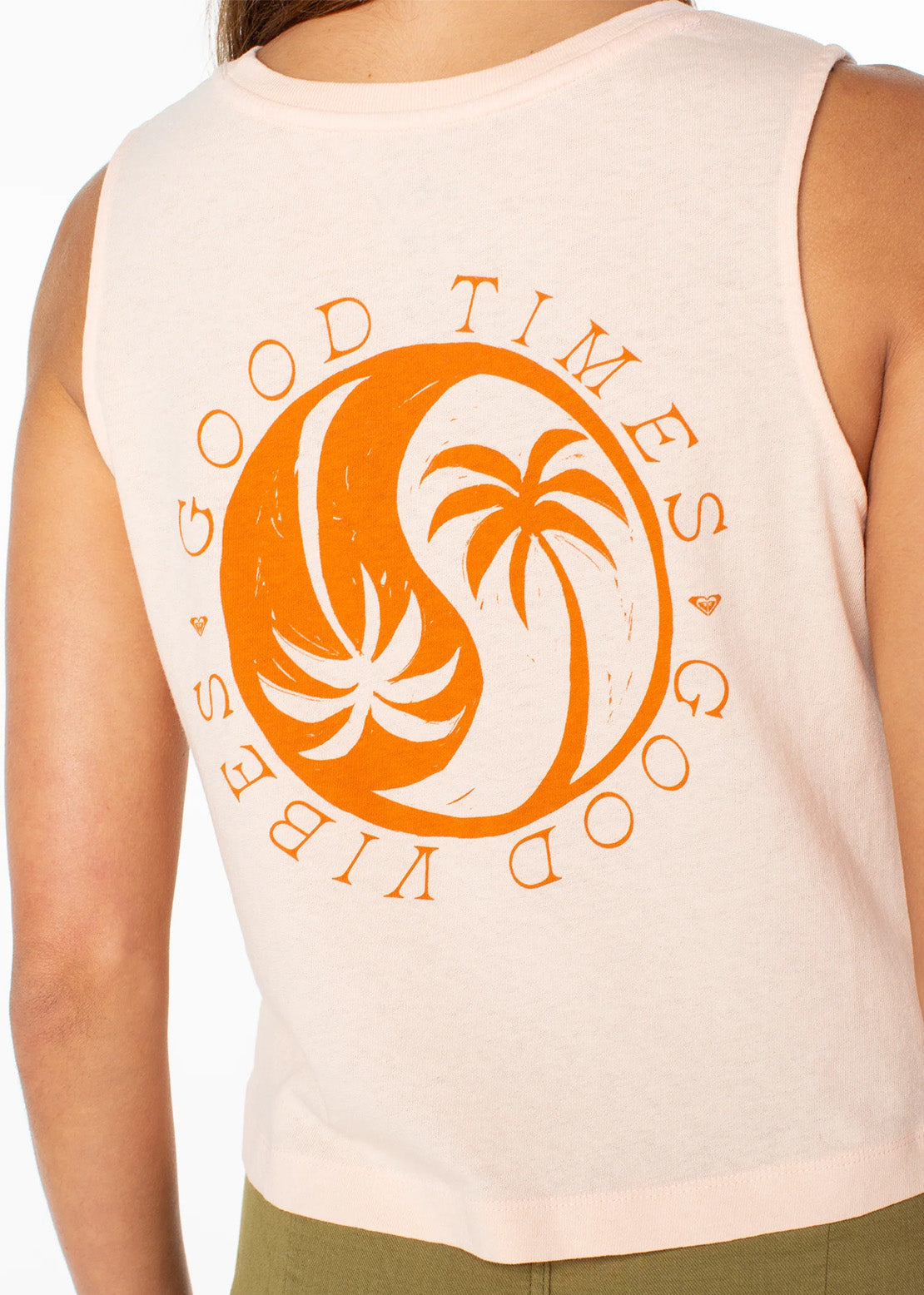 Roxy Women's Wildflower Tank Top Tropical Peach Yin Yang Palm