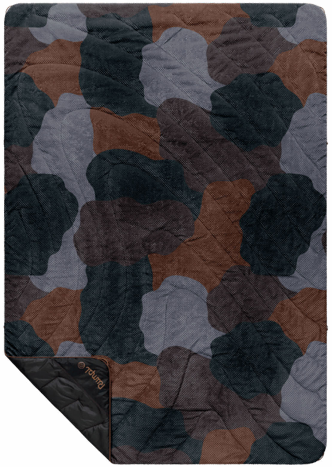 Rumpl Fleece Puffy Blanket Puzzled Black