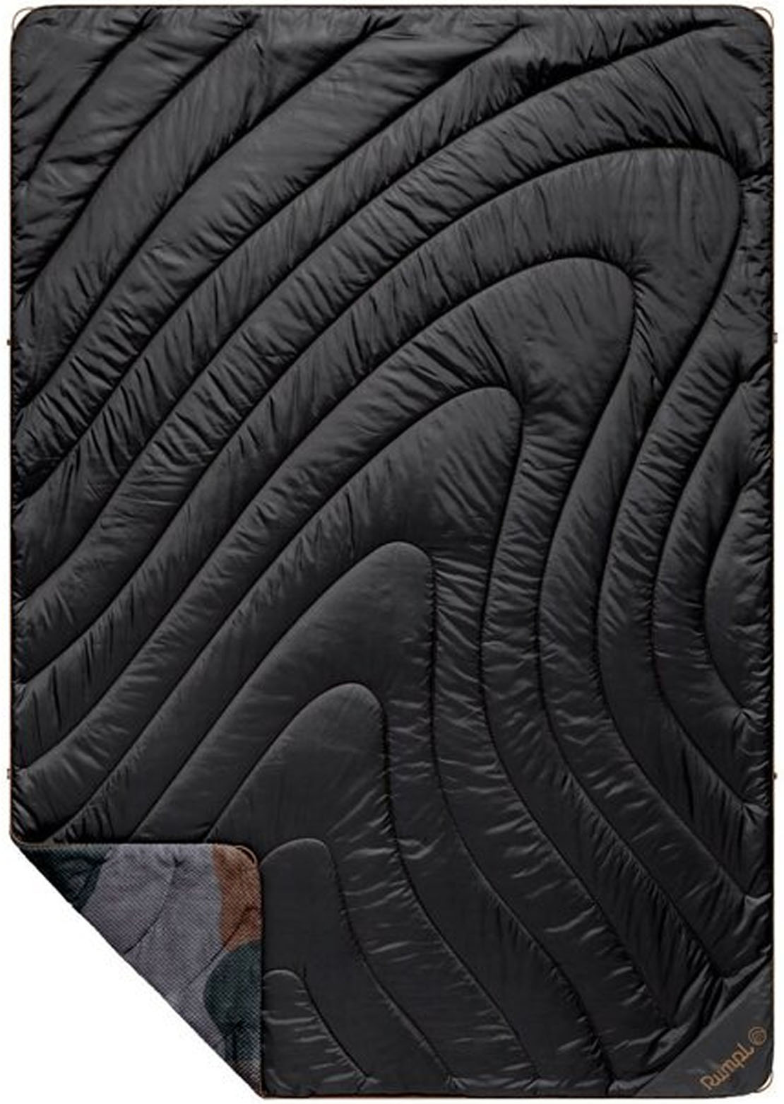 Rumpl Fleece Puffy Blanket Puzzled Black