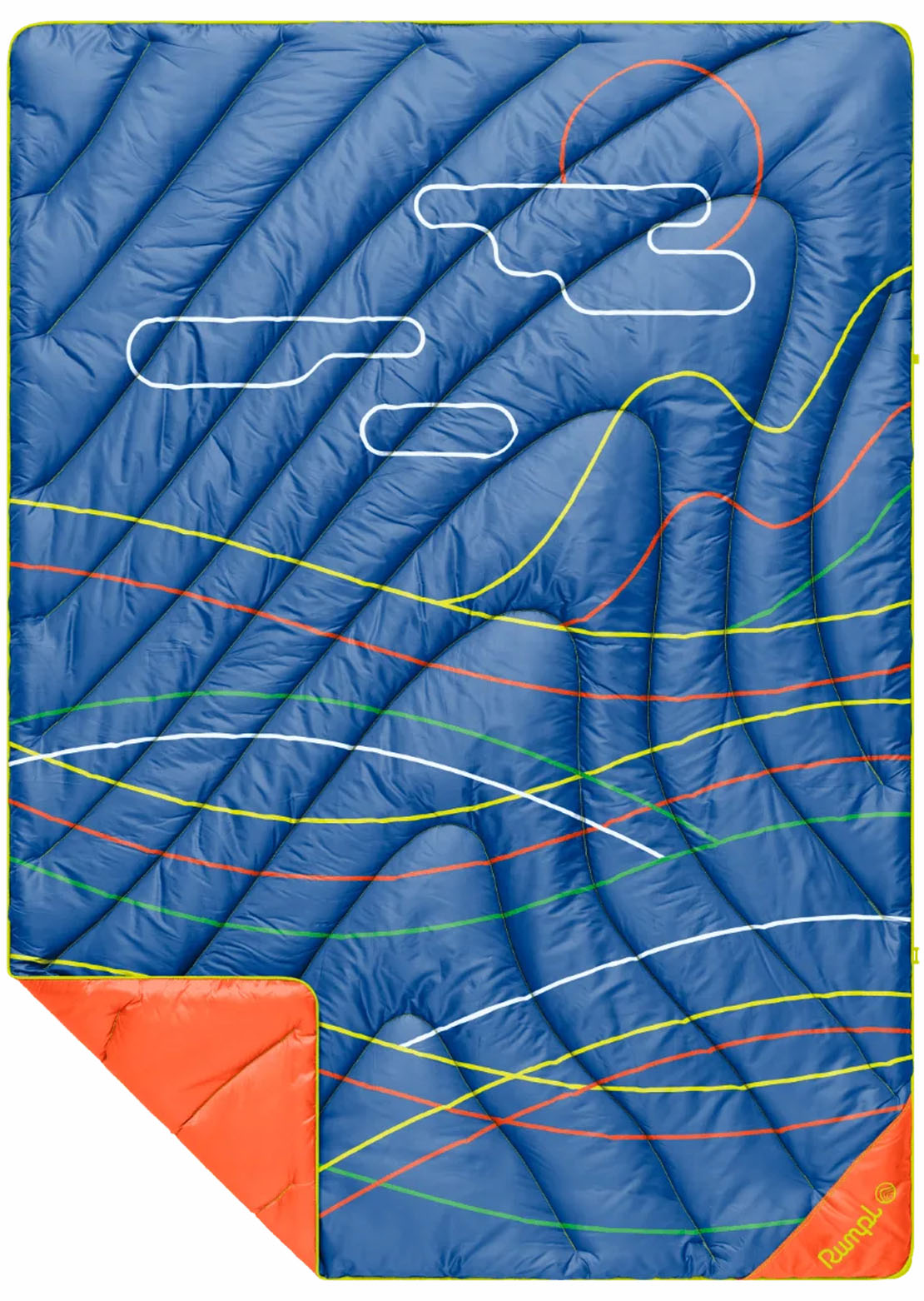 Rumpl OG Puffy Printed Blanket New Wave Blue