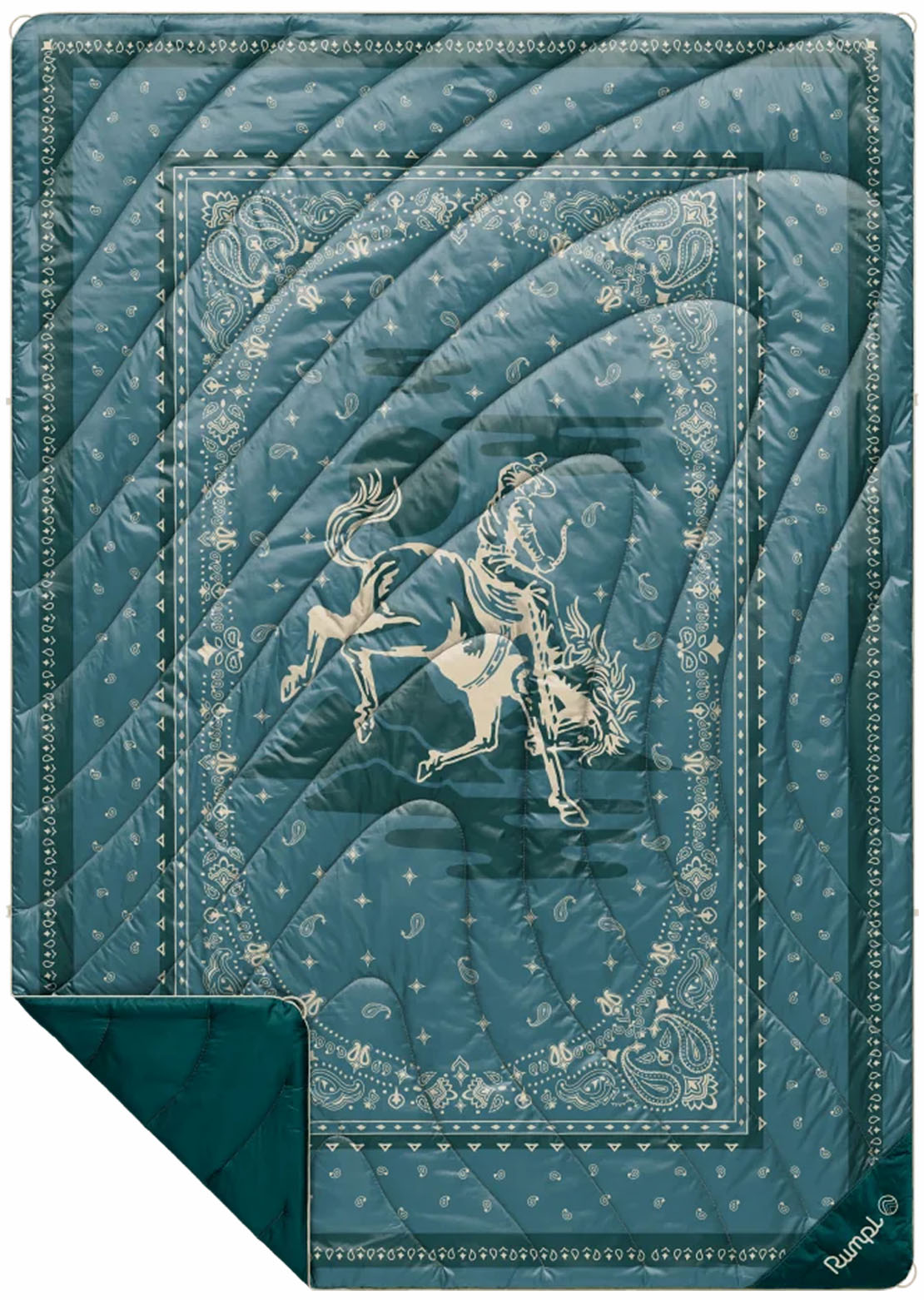 Rumpl OG Puffy Printed Blanket Sage Bronco Bandana