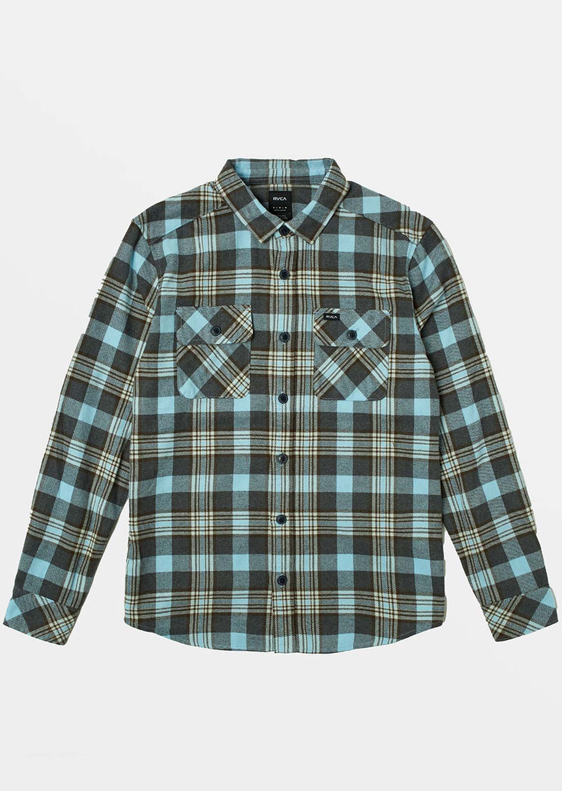 RVCA Junior That'll Work Flannel LS Button-Up Shirt Charcoal