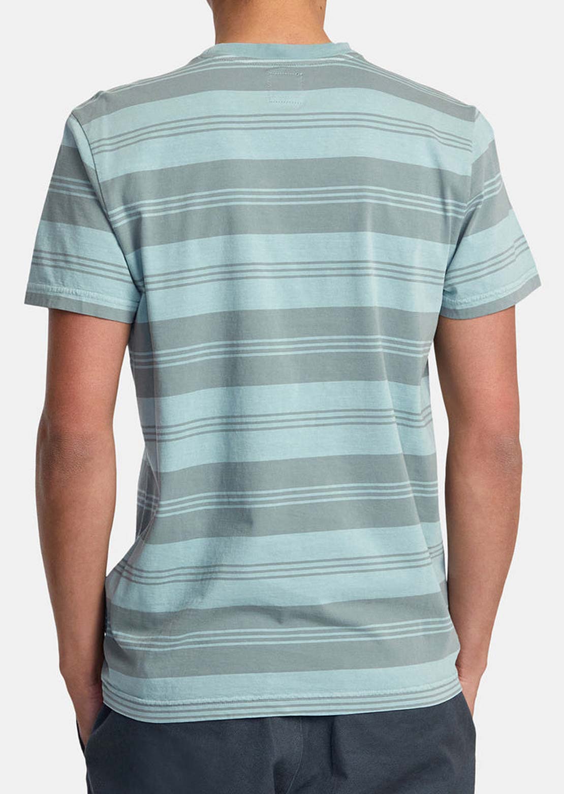 RVCA Men’s PTC Stripe Short Sleeve Knit Tee Light Blue