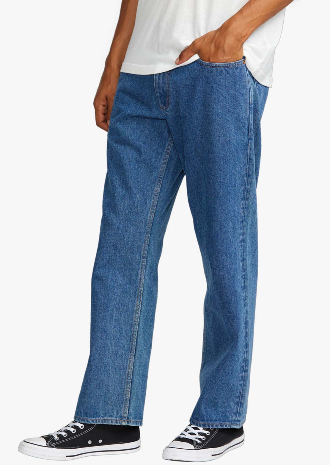 RVCA Men's Americana Dayshift Denim Pant Blue Collar