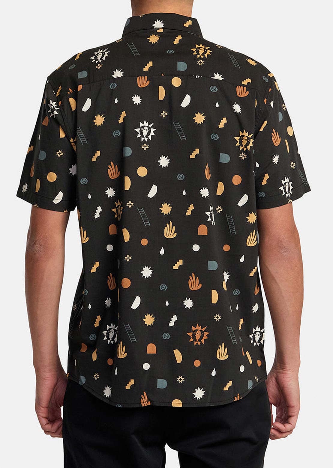 RVCA Men's Anytime Button Up Shirts Pirate Black