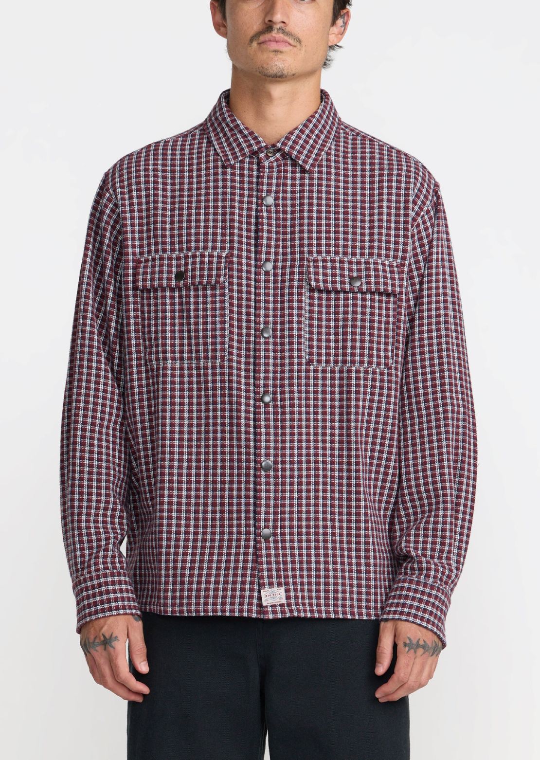 RVCA Men's Big Flannel Longsleeve Red Earth