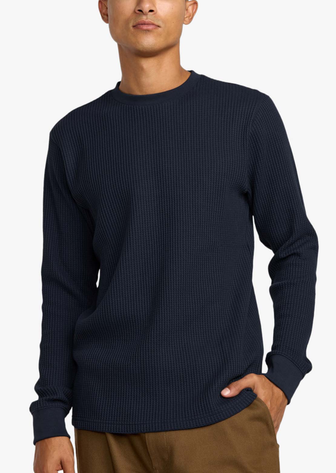 RVCA Men's Day Shift Thermal Long Sleeve Moody Blue
