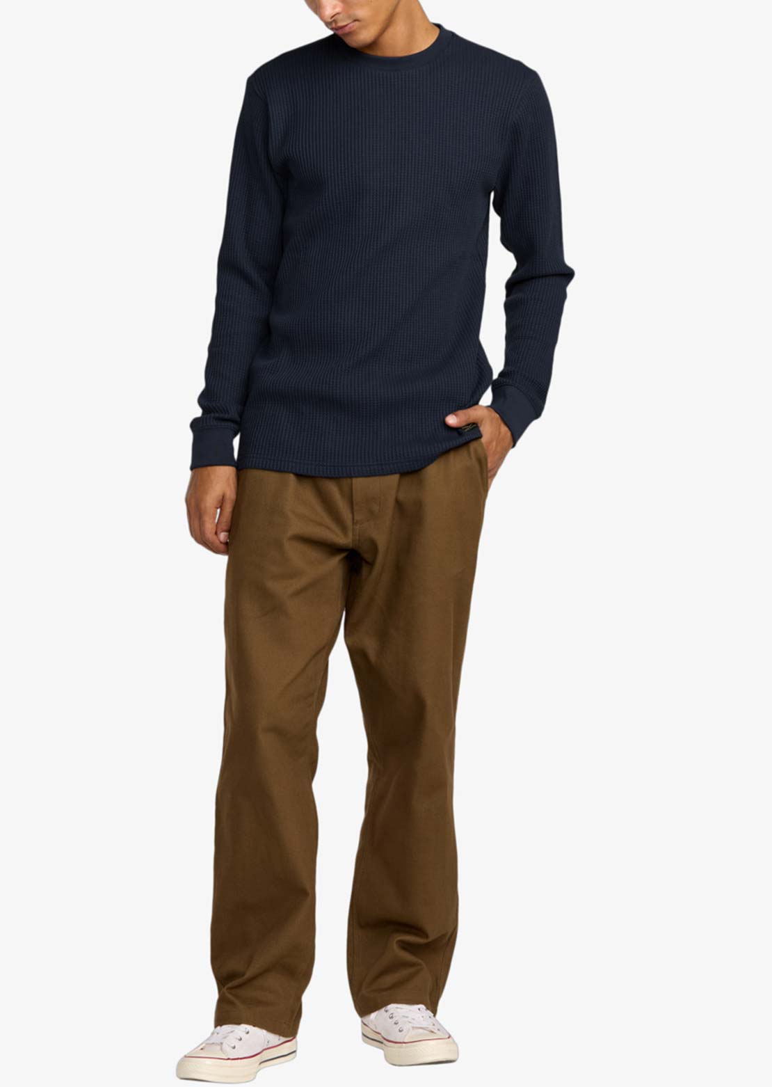 RVCA Men's Day Shift Thermal Long Sleeve Moody Blue
