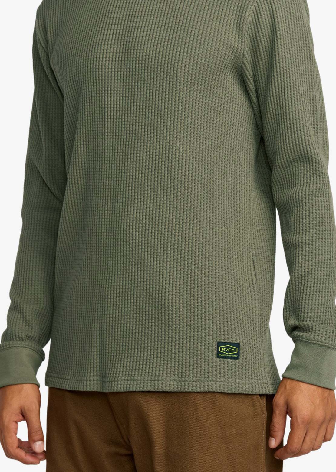 RVCA Men's Day Shift Thermal Long Sleeve Olive