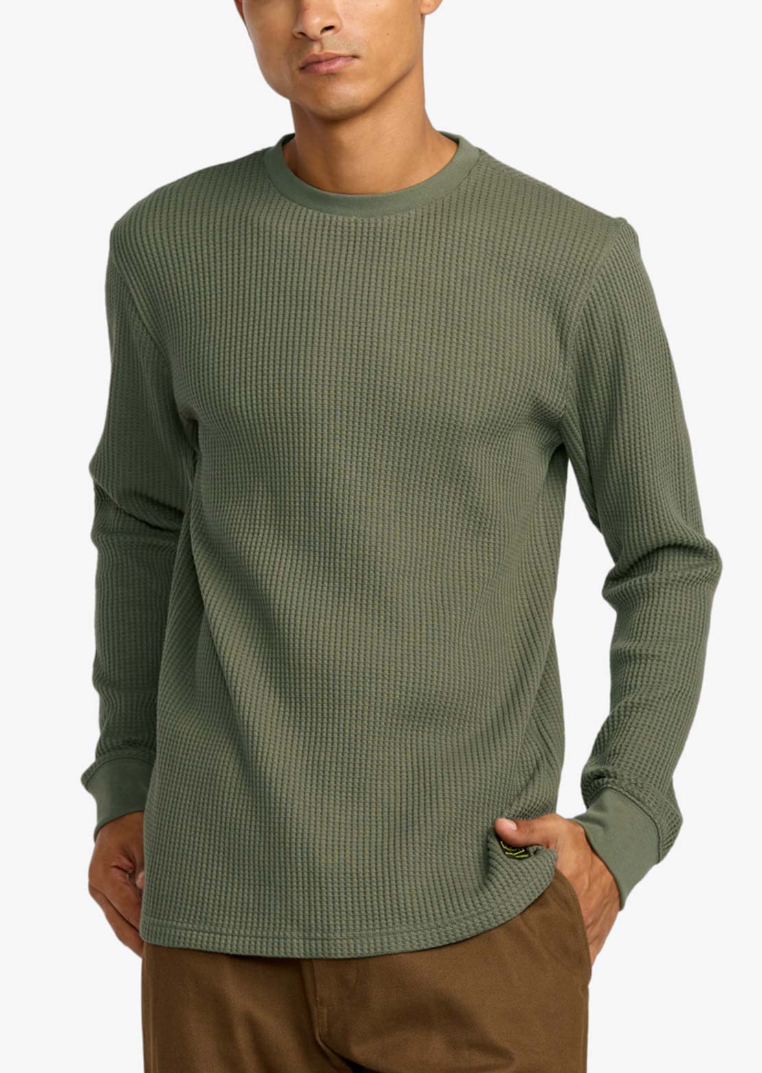 RVCA Men's Day Shift Thermal Long Sleeve Olive