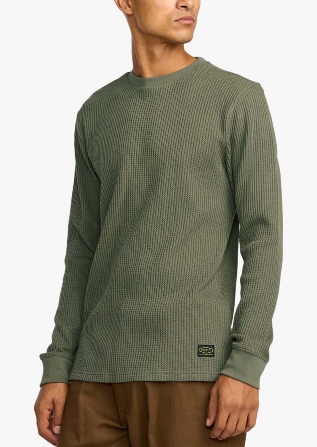 RVCA Men's Day Shift Thermal Long Sleeve Olive