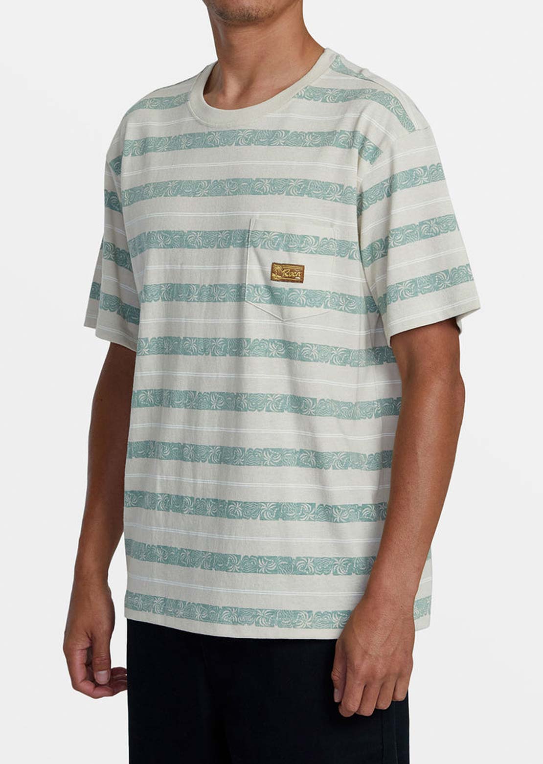 RVCA Men&#39;s Exotica Crew T-Shirt Latte