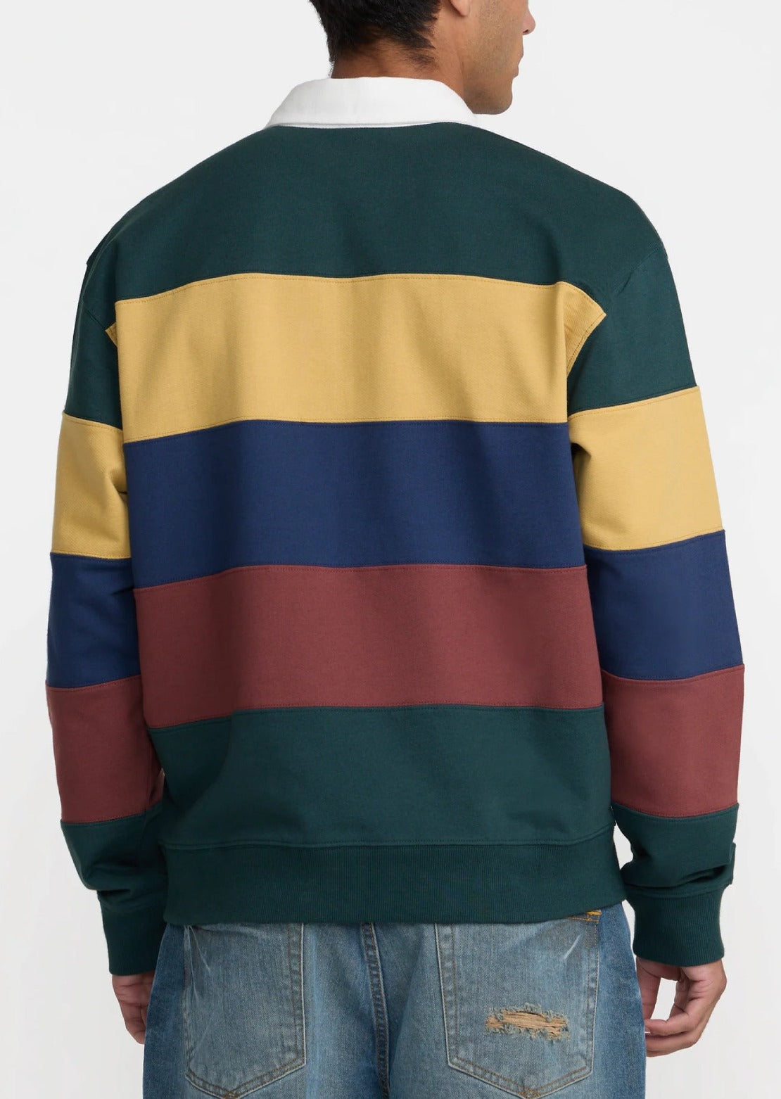 RVCA Men's Insignia Fleece Rugby Longsleeve Dusty Green