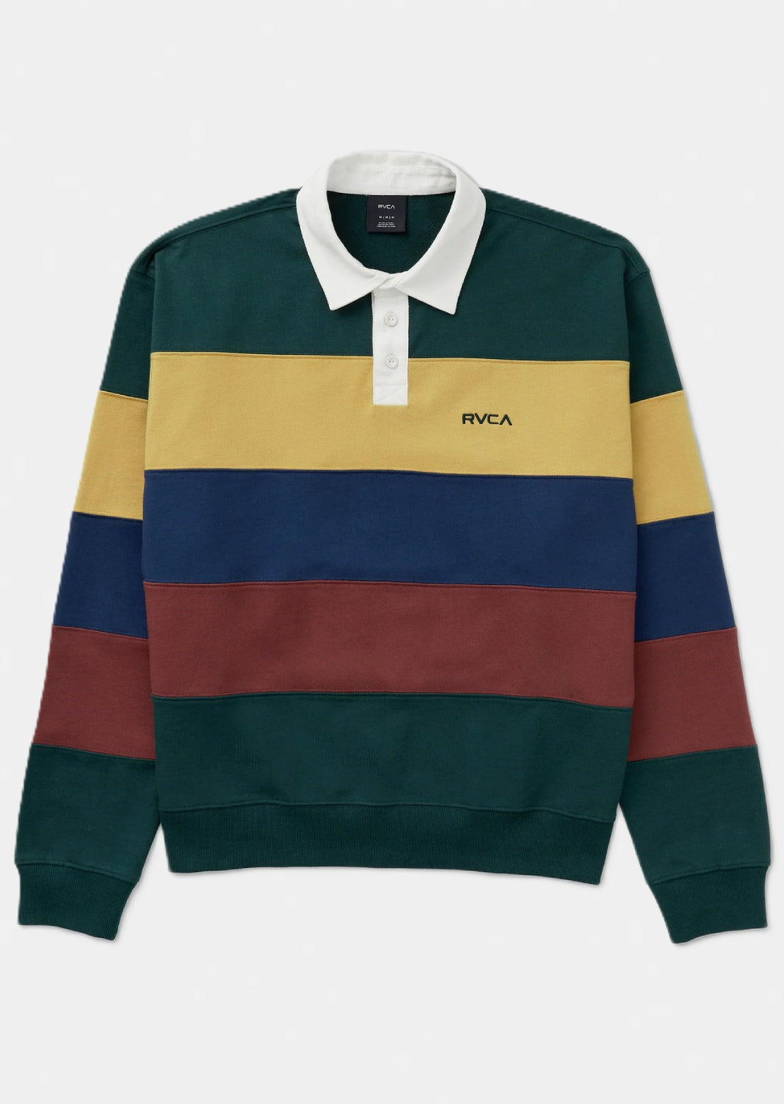 RVCA Men's Insignia Fleece Rugby Longsleeve Dusty Green