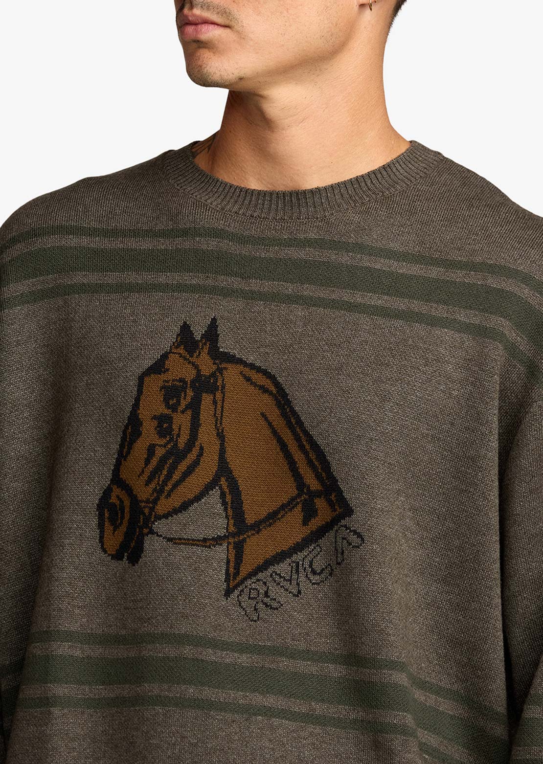 RVCA Men's KSL Crew Sweater Mushroom