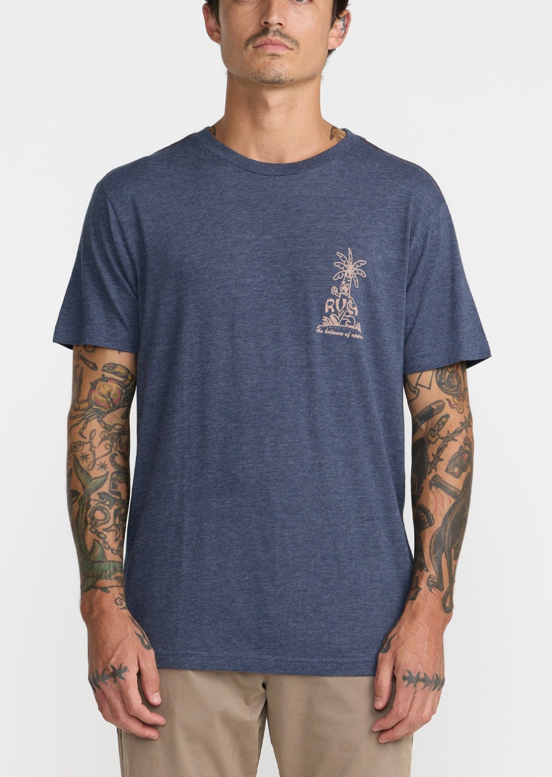 RVCA Men's Mad Local T-Shirt Moody Blue