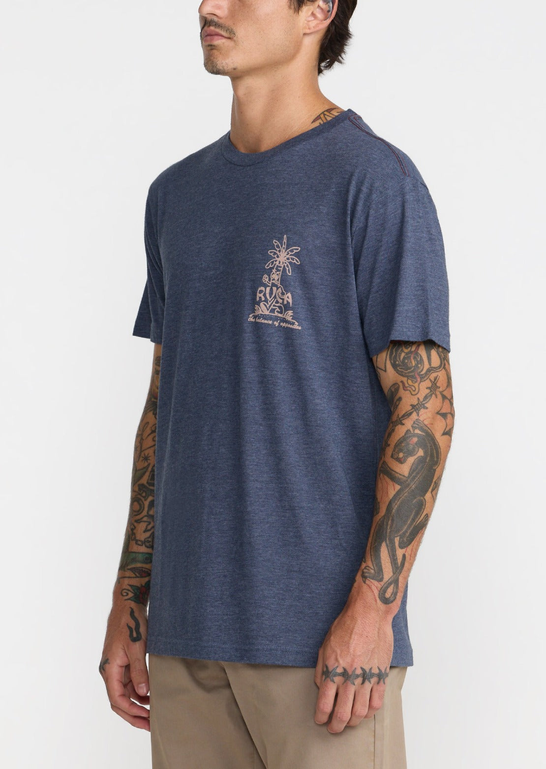 RVCA Men's Mad Local T-Shirt Moody Blue