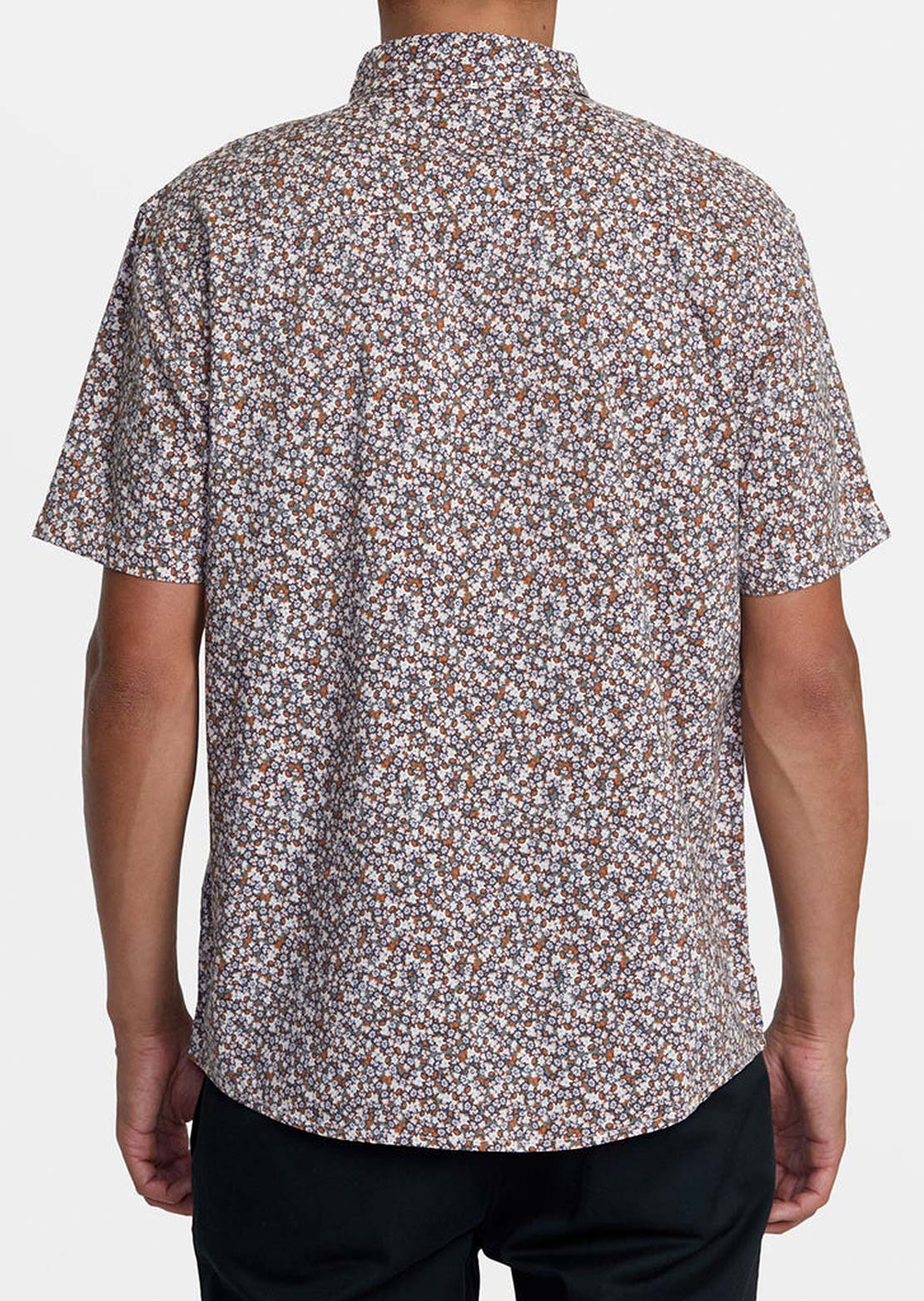 RVCA Men&#39;s Micro Garden Button Up Shirts Pale Mauve