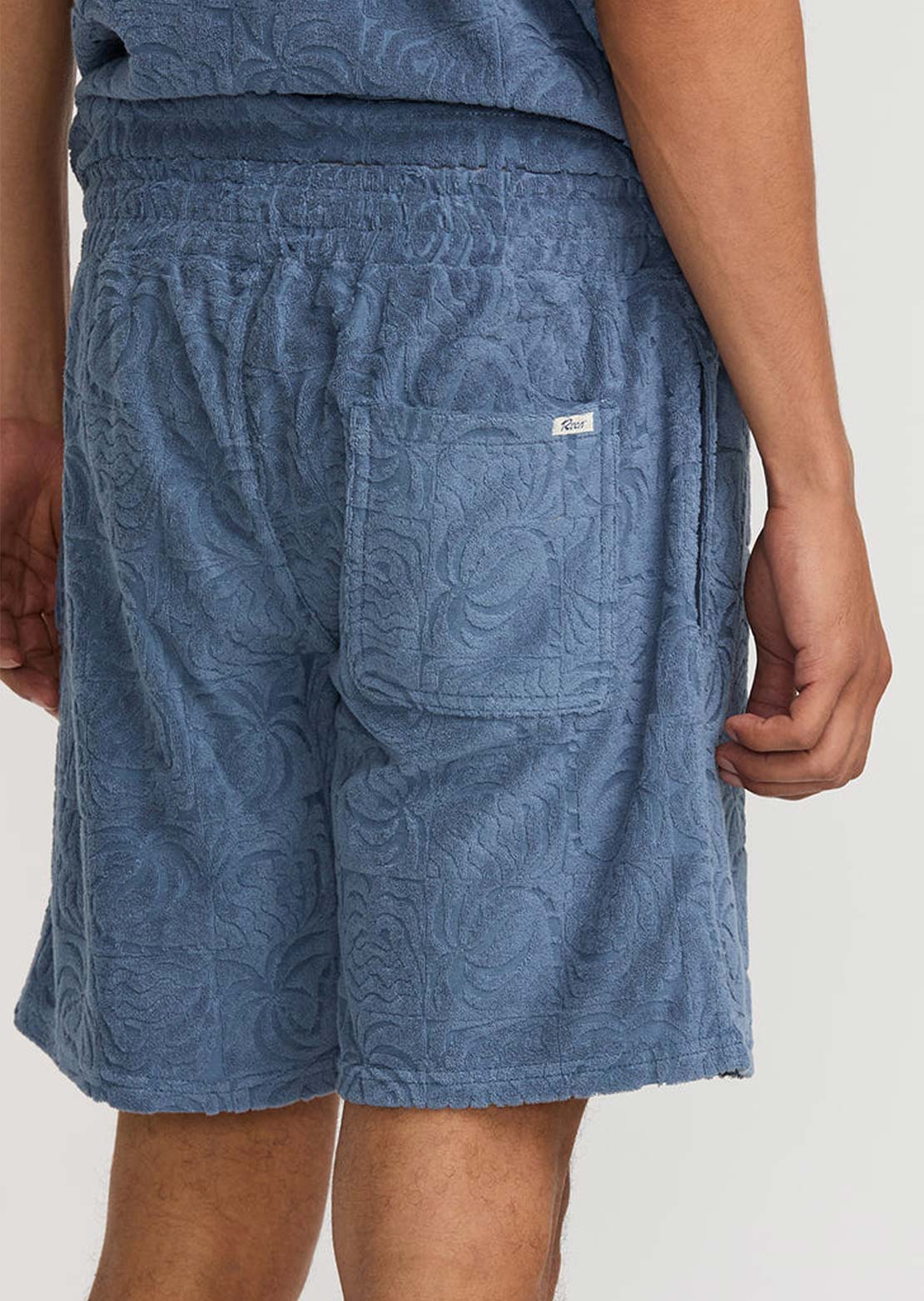 RVCA Men's Palms Down Exotica Elastic Shorts Vintage Navy