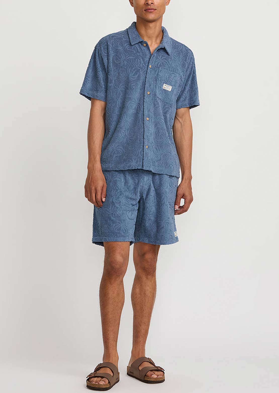 RVCA Men's Palms Down Exotica Elastic Shorts Vintage Navy