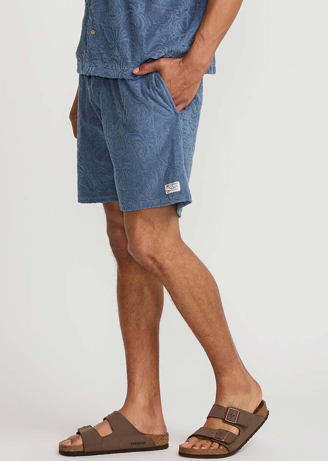 RVCA Men's Palms Down Exotica Elastic Shorts Vintage Navy