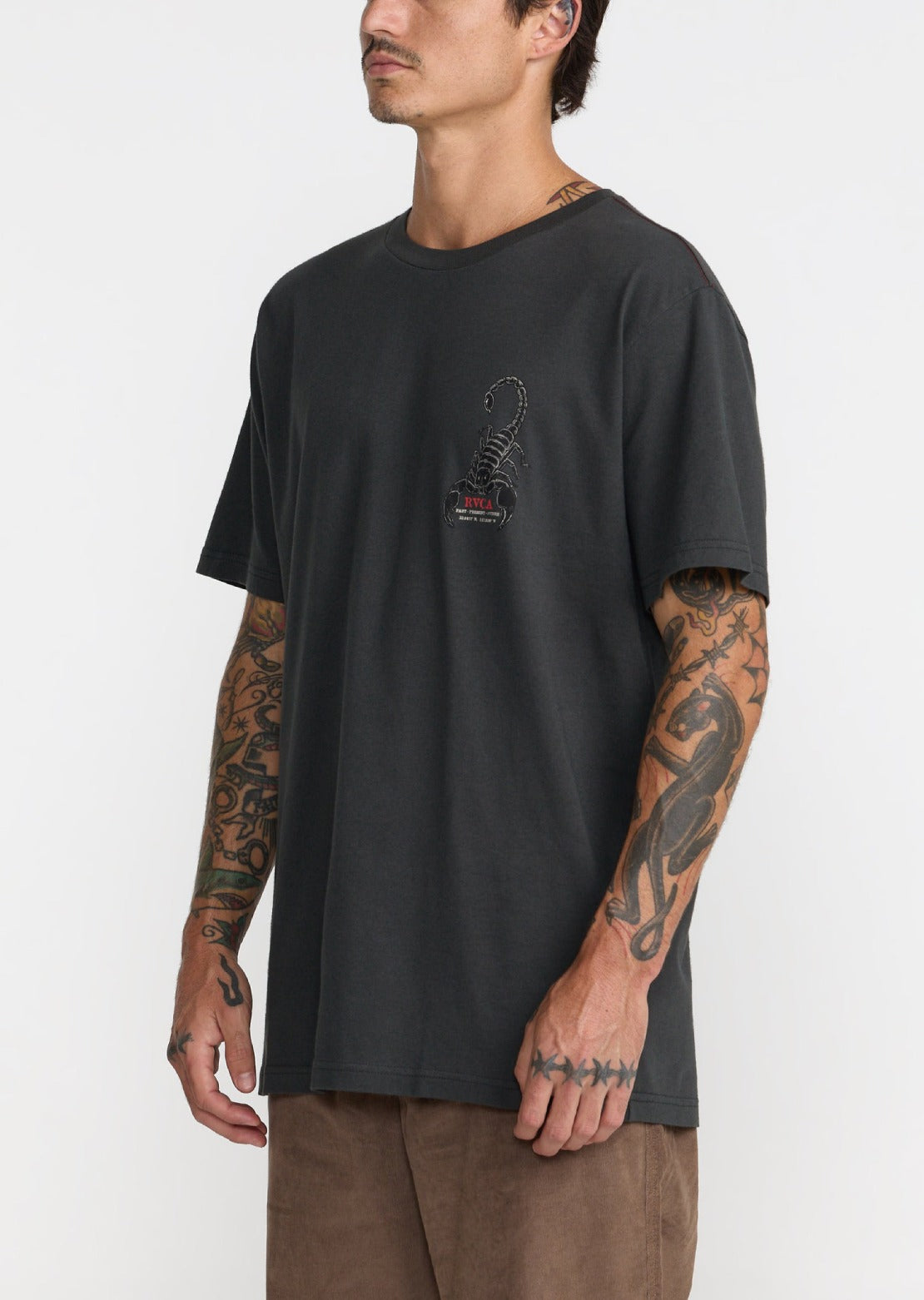 RVCA Men's Scorpo T-Shirt Pirate Black
