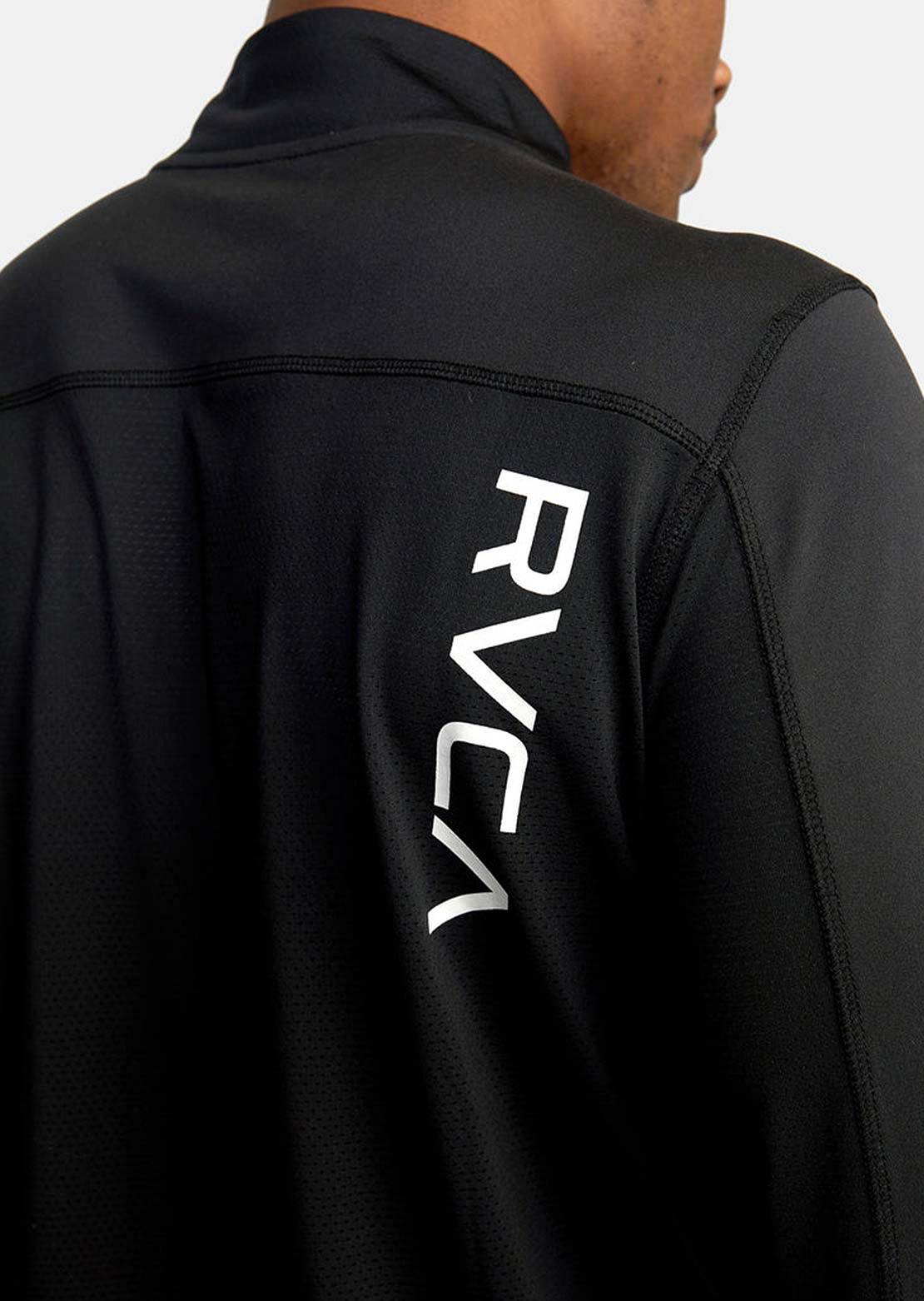 RVCA Men&#39;s Sport Vent Half Zip Long Sleeve Black