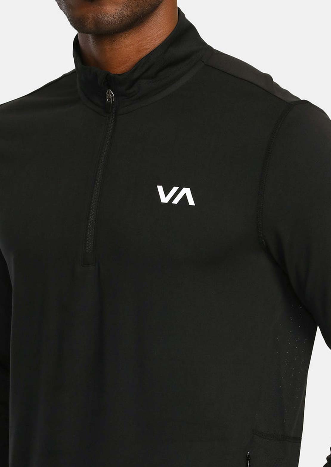 RVCA Men&#39;s Sport Vent Half Zip Long Sleeve Black