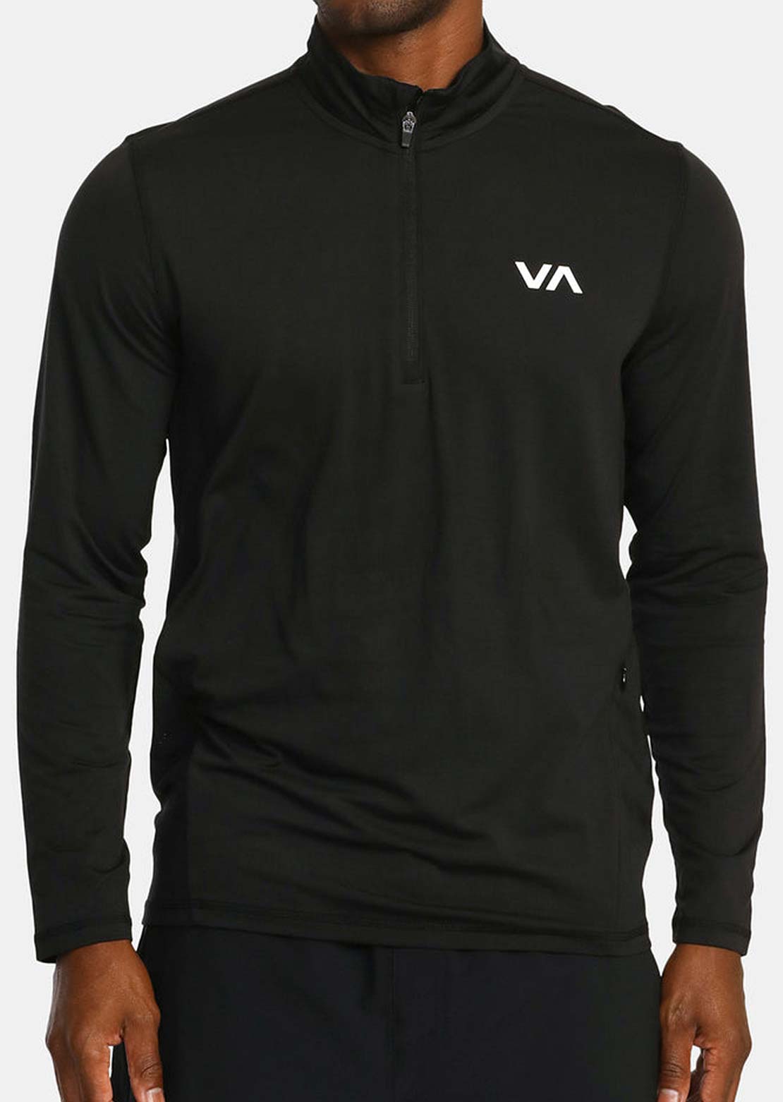 RVCA Men&#39;s Sport Vent Half Zip Long Sleeve Black
