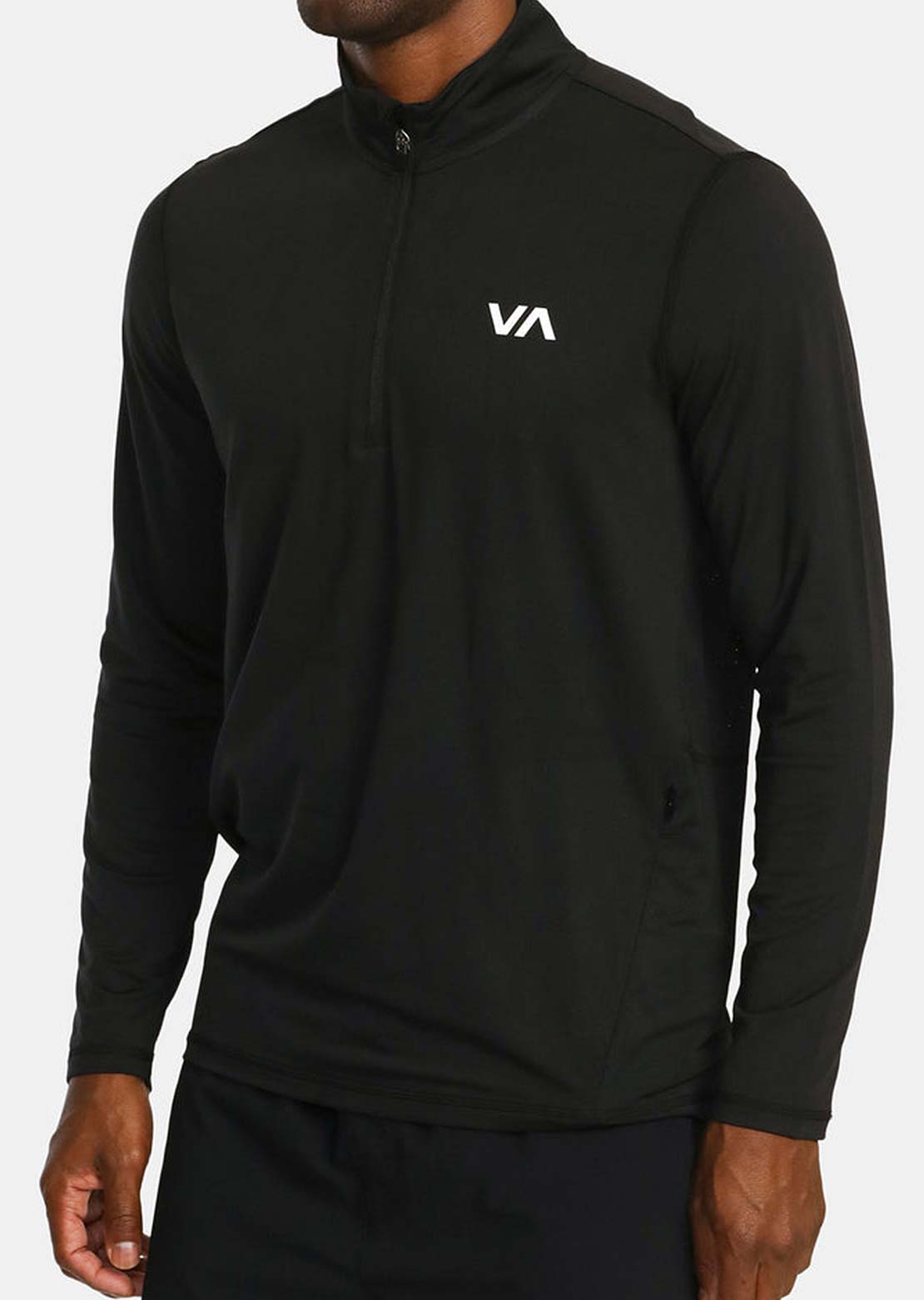 RVCA Men&#39;s Sport Vent Half Zip Long Sleeve Black