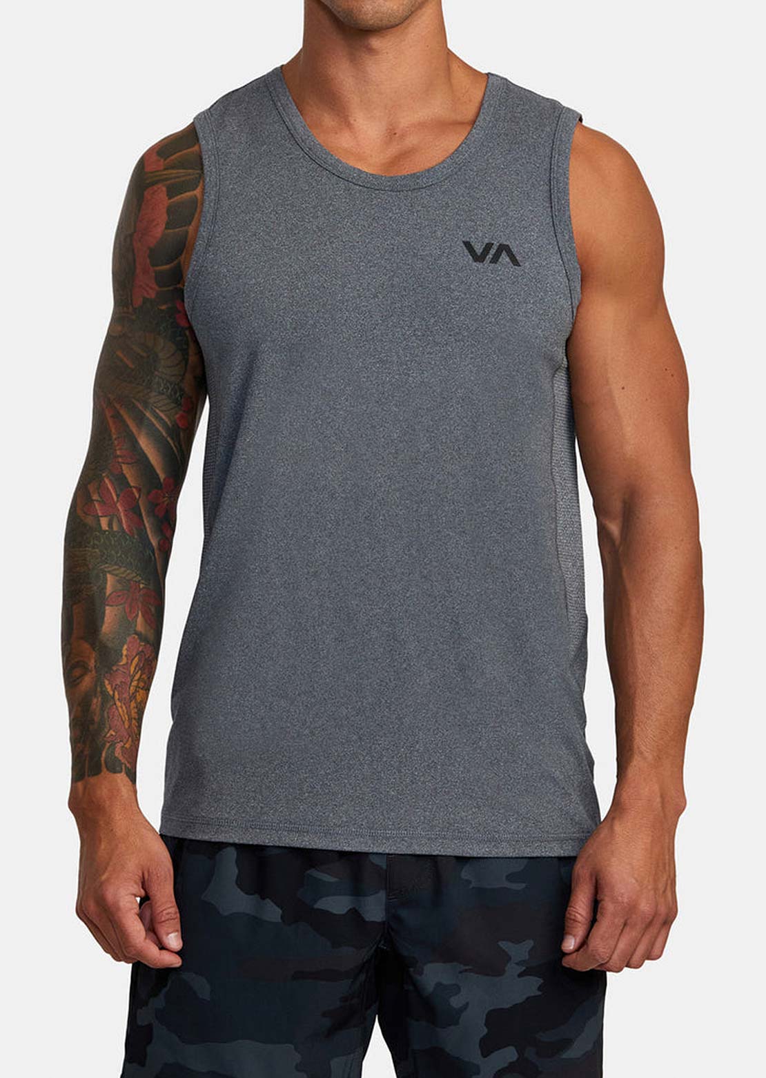 RVCA Men&#39;s Sport Vent Tank Top Charcoal