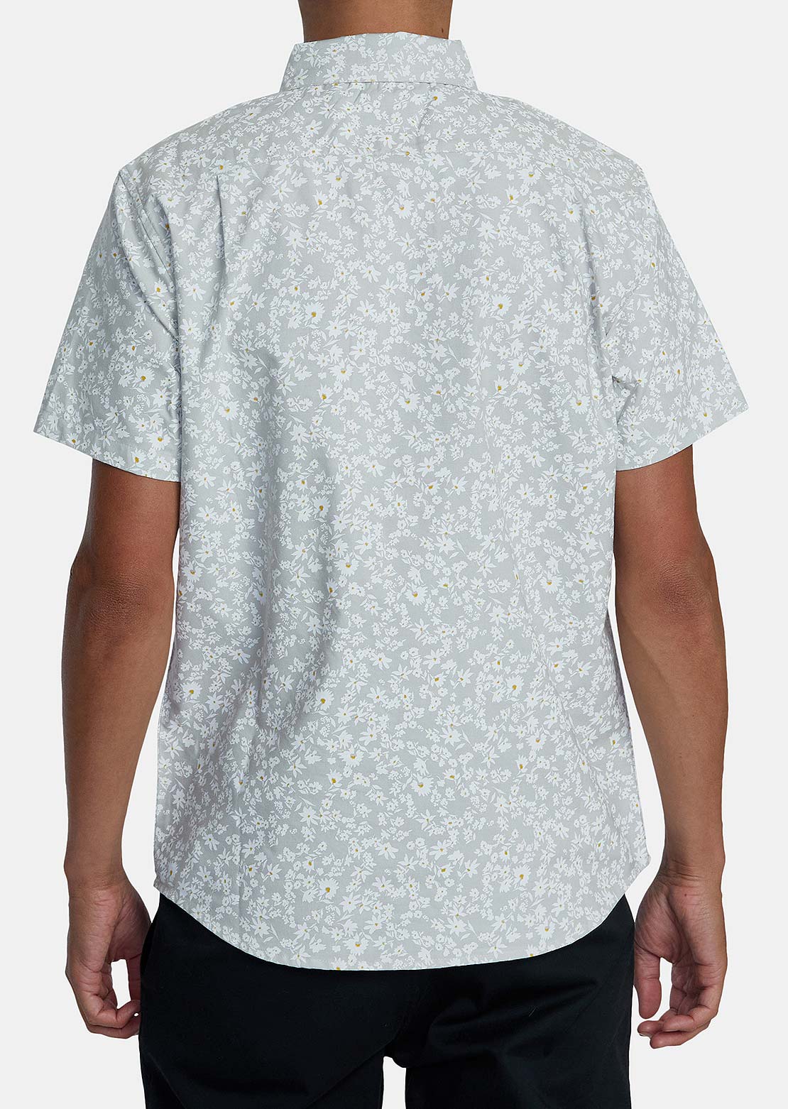 RVCA Men&#39;s Thatll Do Print Button Up Shirts Metal