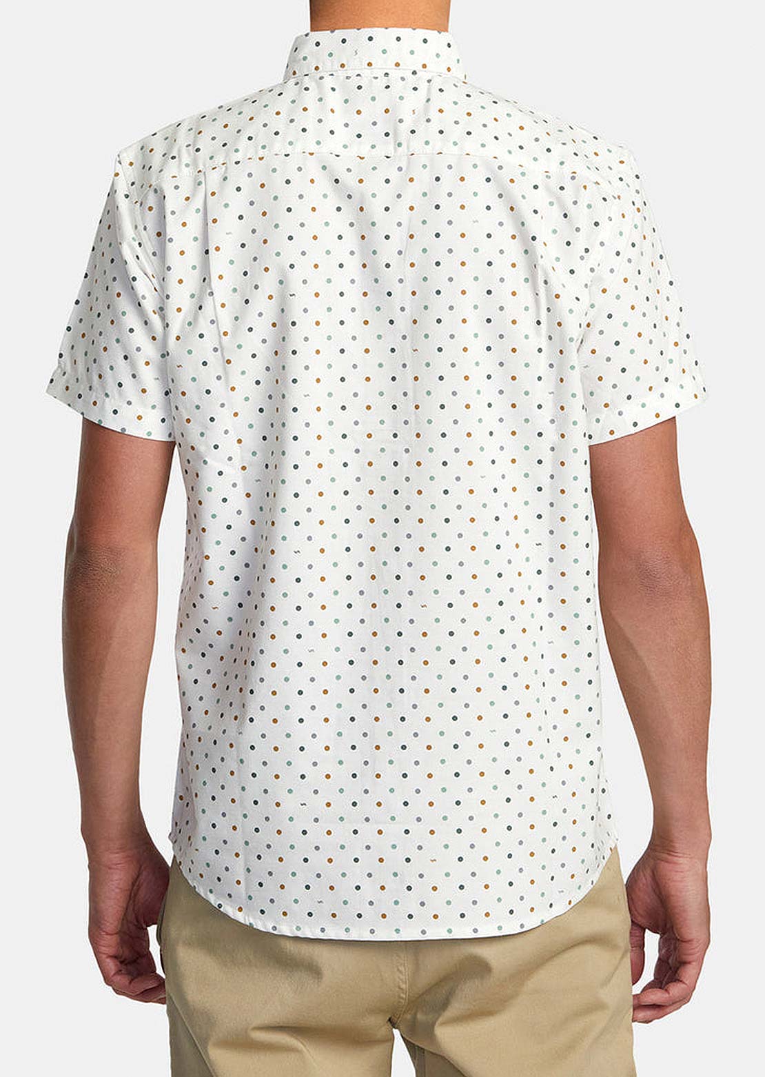 RVCA Men's Thatll Do Print Button Up Shirts Antique White