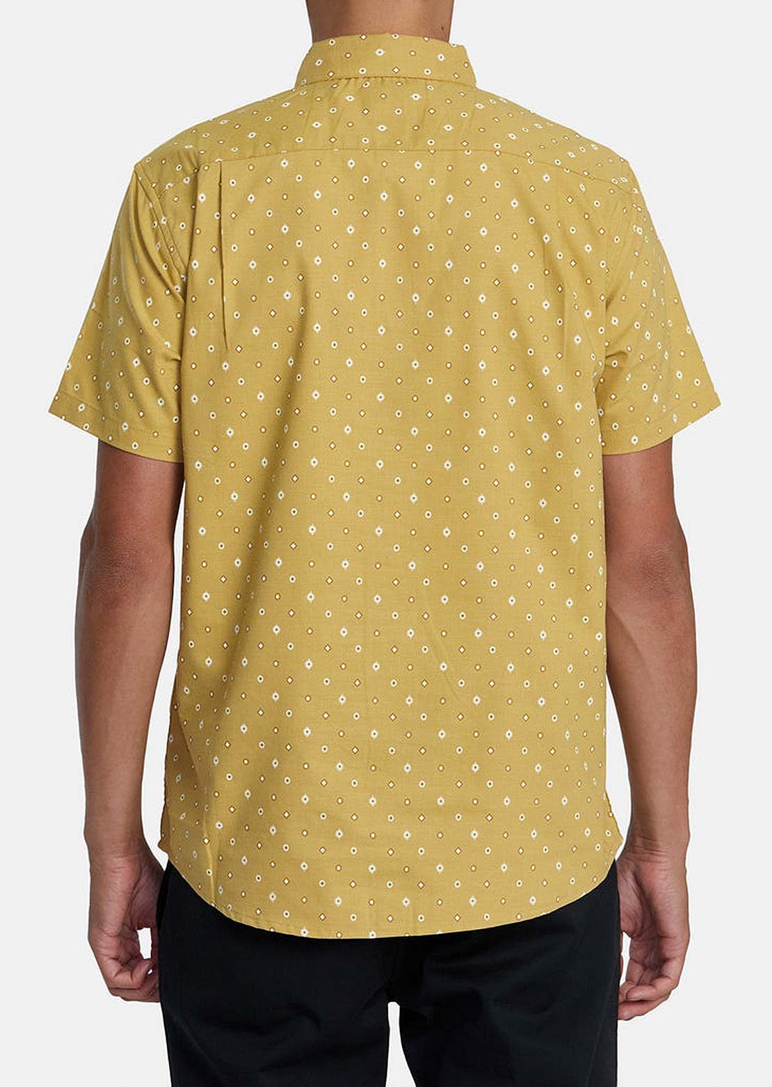 RVCA Men's Thatll Do Print Button Up Shirts Vintage Gold