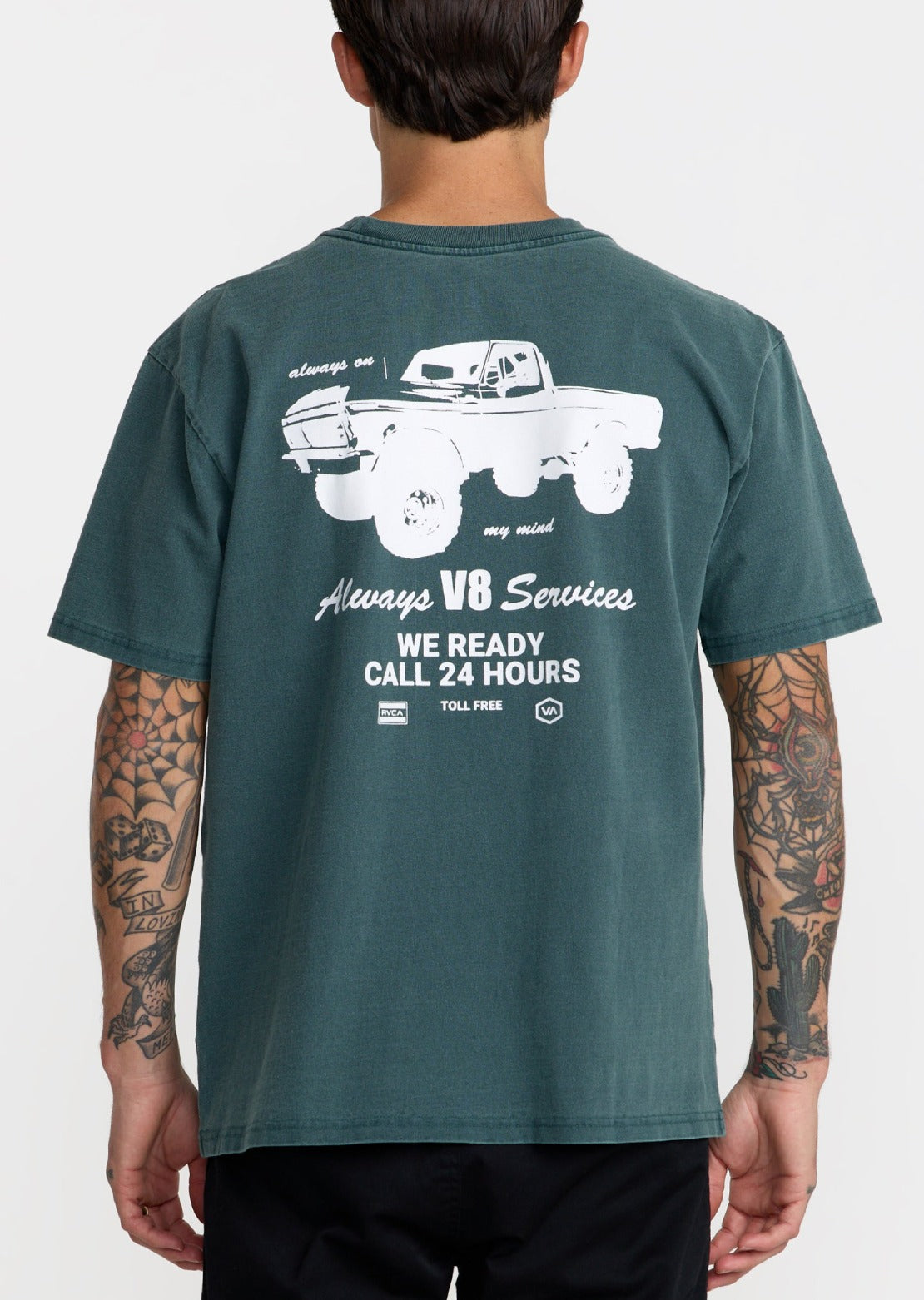 RVCA Men's V8 T-Shirt Dusty Green