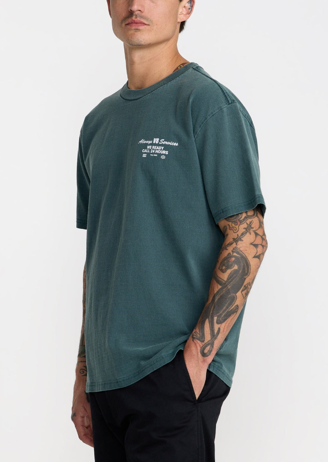 RVCA Men's V8 T-Shirt Dusty Green