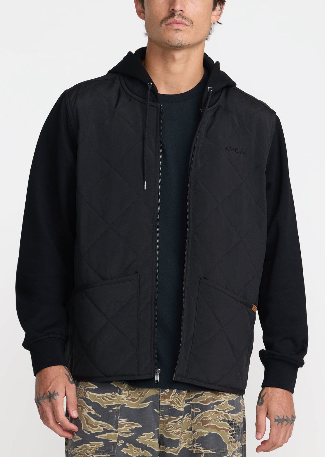 RVCA Men's Warner Hooded Puffer Jacket Rvca Black