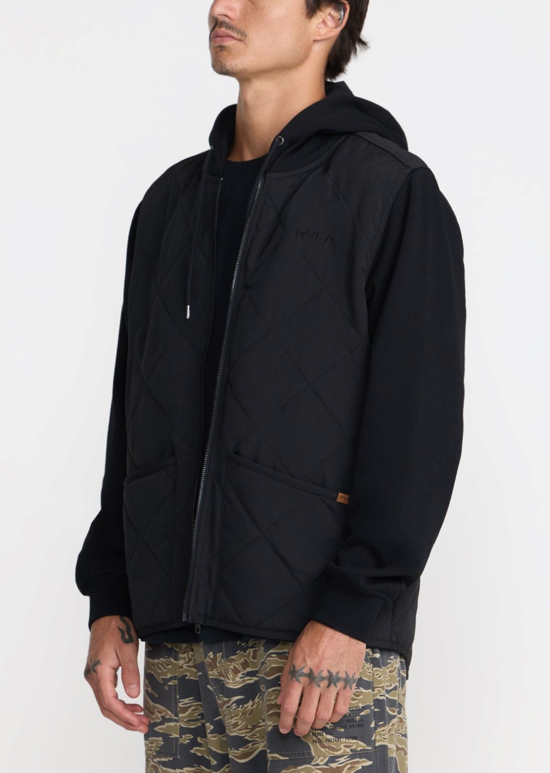 RVCA Men's Warner Hooded Puffer Jacket Rvca Black