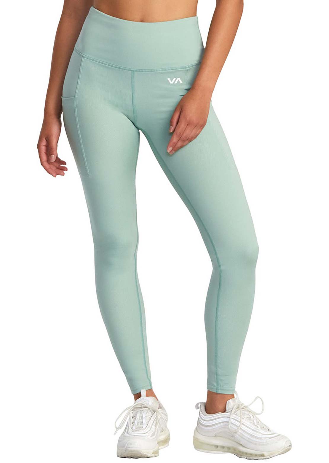 RVCA Women’s VA Essential High Waist Leggings Green Haze