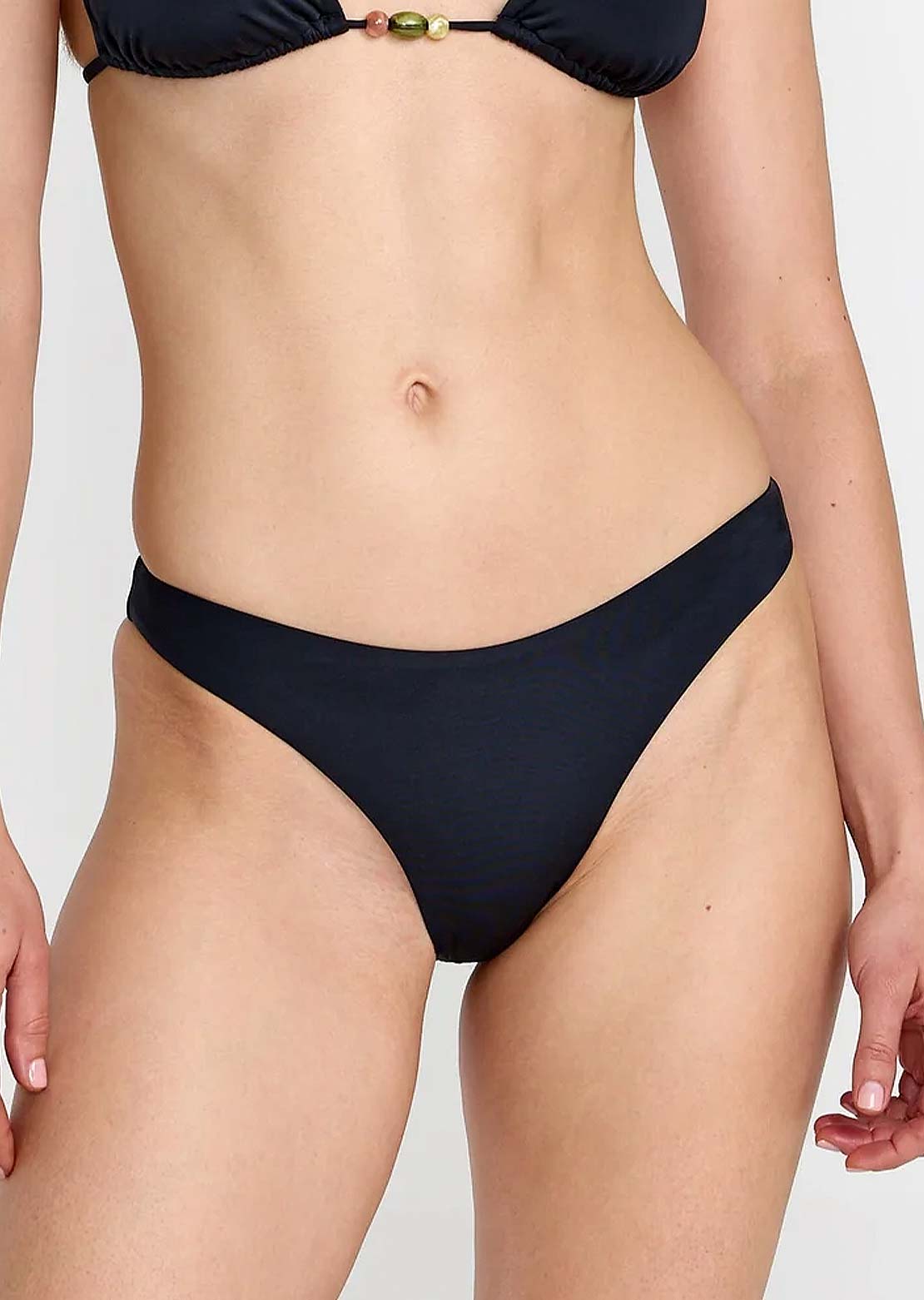 RVCA Women's Cabana Medium French Bikini Bottom RVCA Black
