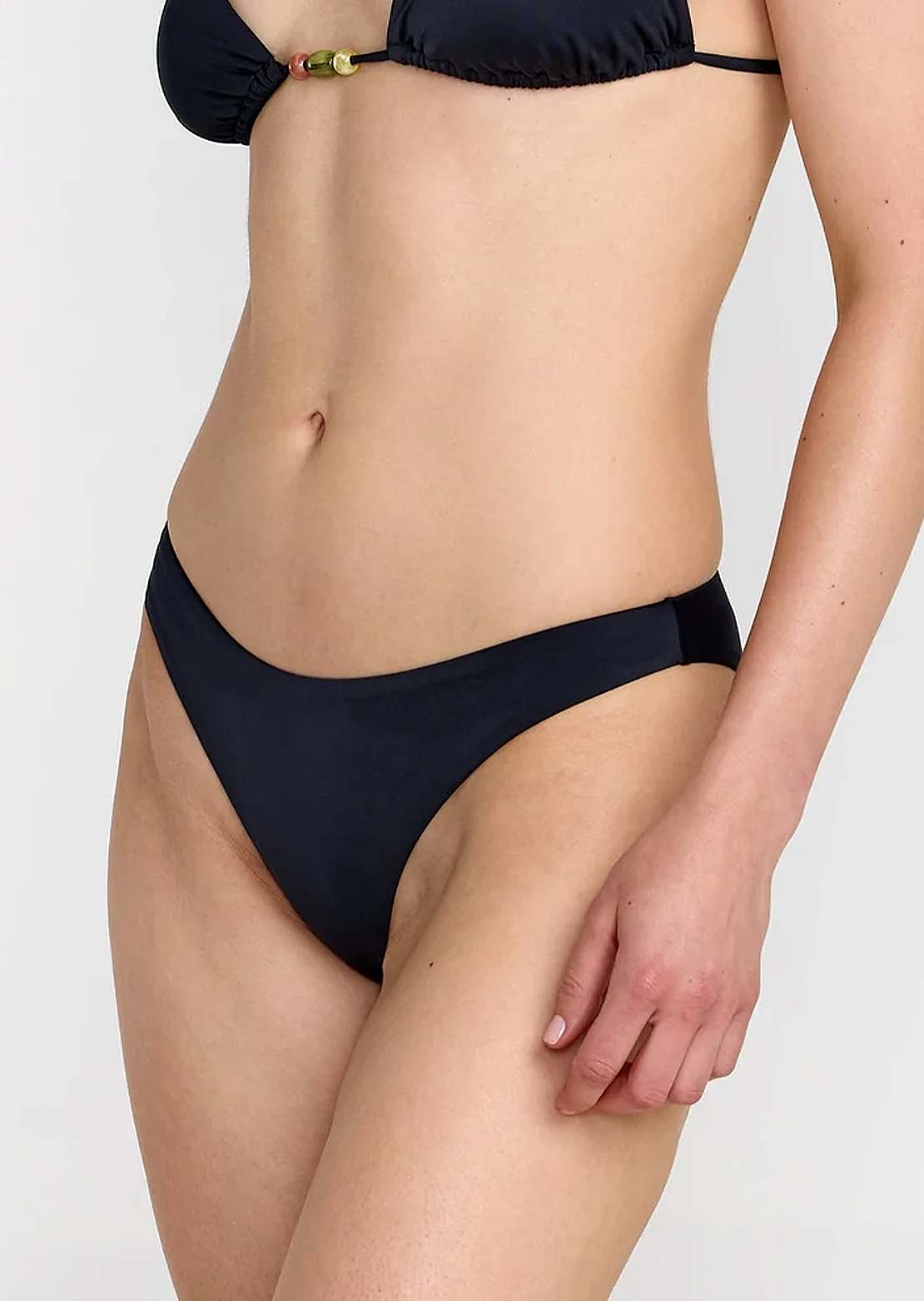 RVCA Women's Cabana Medium French Bikini Bottom RVCA Black