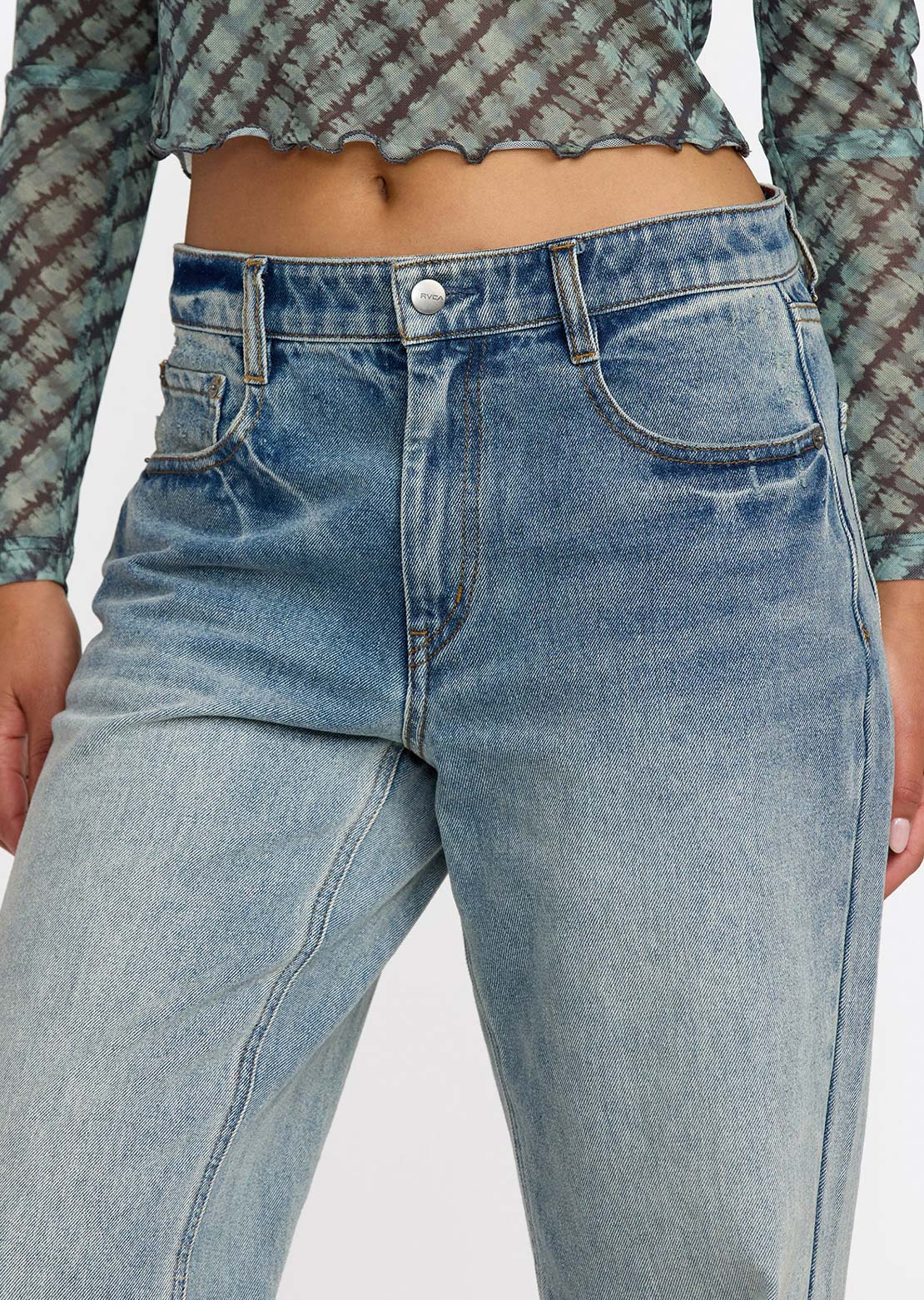 RVCA Women's Coco II Denim Pant Light Vintage Indigo